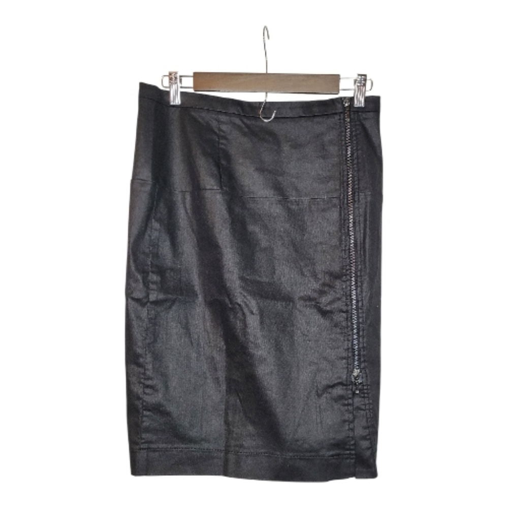 FC Jeans Black Women's Pencil Skirt Size 8 Goth Grunge Biker